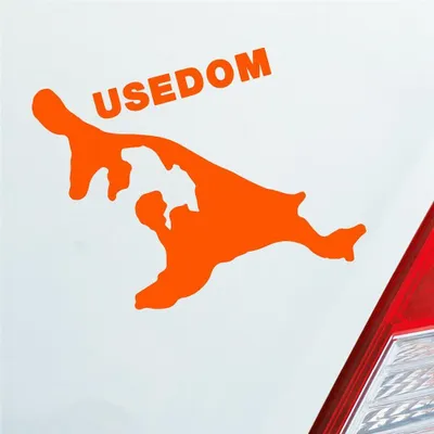 Produktbild von Auto Aufkleber USEDOM Spaß Insel Deutschland Urlaub 10x9 cm Orange Sticker Heckscheibenaufkleber