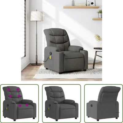 Obrázok produktu pre The Living Store masážne kreslo tmavosivá látka