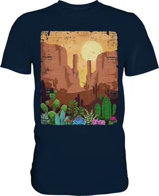Produktbild von Kaktus Wüste T-Shirt – Navy / M