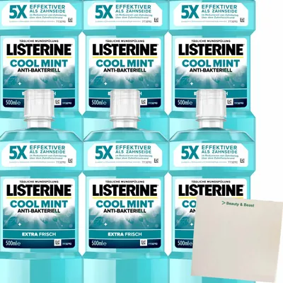 Produktbild von Listerine Mundspülung Cool Mint 6er Pack (6x500ml Flasche) + usy Block