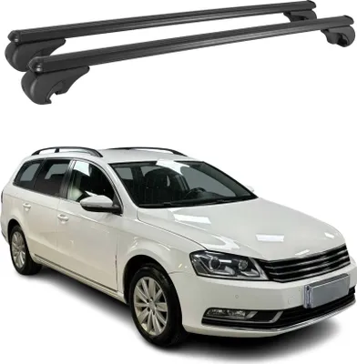 Produktbild von Dachträger für VW Passat B7 Variant 2010-2014 Gepäckträger Aluminium Schwarz 2x