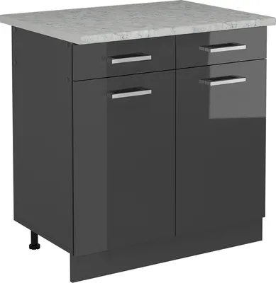 Immagine prodotto di Mobiletto base per cucina Vicco R-Line Antracite lucido 80 cm PL Marmo, Model 53603