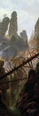 Produktbild von Caspar David Friedrich Kunstdruck Bild - Die Felsenschlucht, 1822-1823 (158 x 53 cm)
