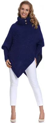 Produktbild von Merry Style Damen Poncho M83N4 (Dunkelblau, One Size)