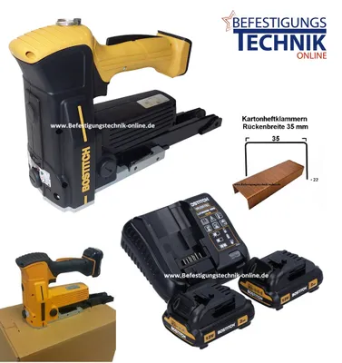 Image de Bostitch DSA-3522-E 18-22mm 2x 2,0Ah Batterie Agrafeuse à fermeture de carton Agrafeuse à fermeture de carton KL-07