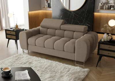 Produktbild von Sofa Designersofa BASTIEN 2-Sitzer in Stoff Gemma Dunkelbeige