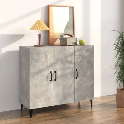 Obrázek produktu pro vidaXL Příborník betonový šedý 90x34x80 cm odvozený výrobek ze dřeva