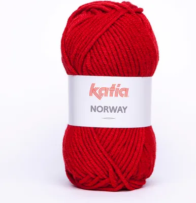 Produktbild von NORWAY von Katia, Polyacryl-/Wollmischgarn in rot (4), ca. 100m/100g