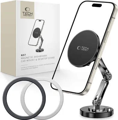 Produktbild von Tech-Protect N57 Magnetische Magsafe Dashboard Autohalterung & Desktop Telefonständer Schwarz