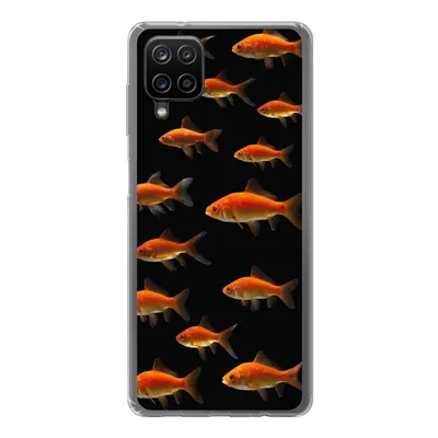 Produktbild von MuchoWow® Handyhülle Schutzhülle Hülle für Samsung Galaxy A12 Goldfisch - Tiere - Schwarz Silikon Softcase Handy Hülle - Bild