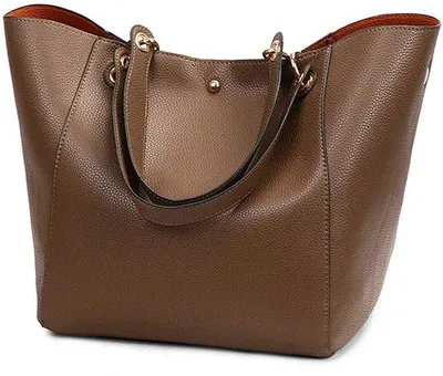 Zdjęcie produktu dla Skórzana torba damska typu shopper, duża, wodoodporna, w kolorze kasztanowym