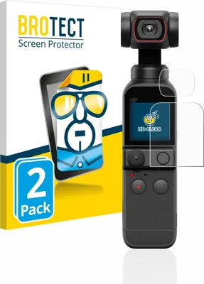 Produktbild von 2x Für DJI Osmo Pocket 2 (Display + Linse) Schutzfolie BROTECT Displayschutz Display Schutz Folie Klar Transparent