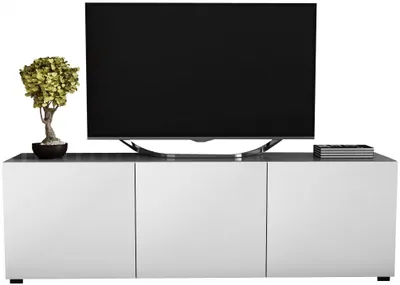 Zdjęcie produktu dla Szafka rtv pod telewizor 150 nowoczesna szary mat drzwiczki biały mat