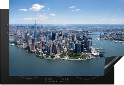 Produktbild von KitchenYeah© Herdabdeckplatte New York - USA - Skyline , 78x52cm, Küche Deko, Glaskeramikkochfeld Herdabdeckung, Abdeckplatte fùr Kochfeld