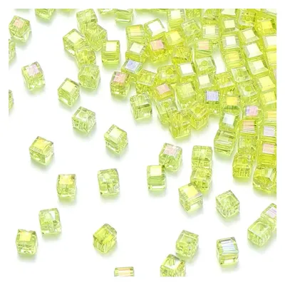 Produktbild von 50 Stück quadratische facettierte Glasperlen in 4/6/8 mm für Schmuckherstellung