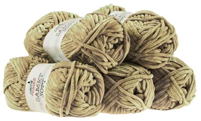 500g Strickgarn Samet Soft Chenille-Strickgarn Samtwolle Strickwolle greige