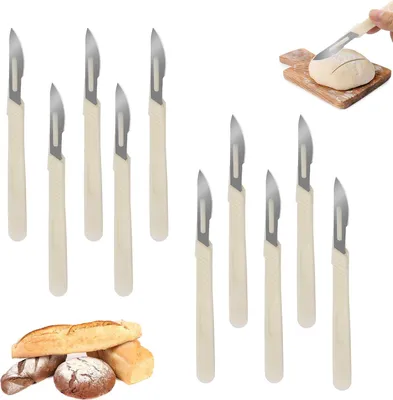 Produktbild von Brotschneidewerkzeug - 10 Stück - professionelles Brotmesser - Teigmesser - Brotmesser zum Schneiden von rohem Brot