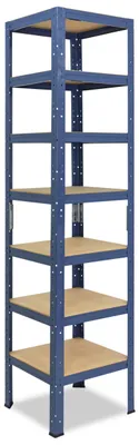 Produktbild von shelfplaza HOME 200x50x50 cm Schwerlastregal in blau mit 7 Böden und 125 kg Traglast pro Boden