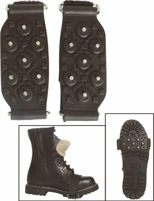 Produktbild von Schuhspikes, schwarz, Einheitsgröße, aus thermoplastischem Kautschuk mit Stahlspikes, 360° Traktion für Eis und Schnee