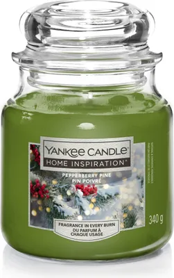 Produktbild von Yankee Candle Duftkerze Mittleres Glas Pepperberry Pine 340 g, grün