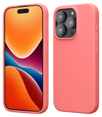 Produktbild von kwmobile Handyhülle für iPhone 15 Pro Hülle, für iPhone 15 Pro Case - Hülle Silikon - kabelloses Laden - Pastell Koralle
