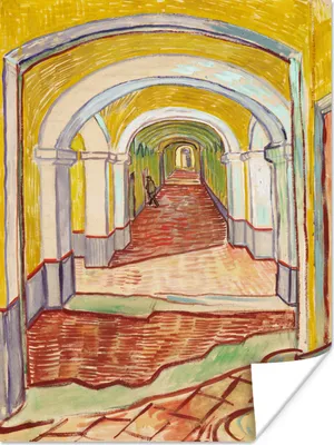 Produktbild von MuchoWow® Poster Korridor im Irrenhaus - Vincent van Gogh 90x120 cm - Wohnzimmer