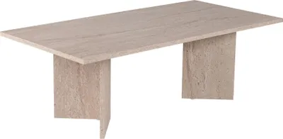 Image de Table basse en bois "Sabin" - 60 x 119 x 40 cm - Travertin