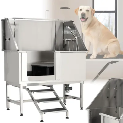 Immagine prodotto di Vasca per toelettatura per lavare cani animali veterinari porte scale