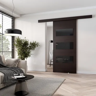 Obrázek produktu pro Posuvné dveře na stěnu BARRET 5 - 76 cm, wenge
