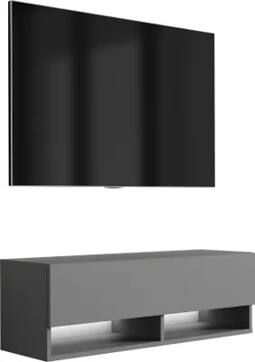 Obrázek produktu pro Nízká TV deska 100 cm antracitová, LED bílá, 100 × 32 × 34 cm