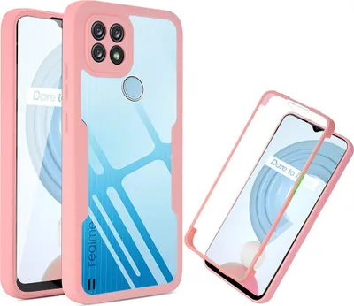 Immagine prodotto di Oppo Realme C21 Custodia protettiva, Built-in screen protector 360 gradi protezione completa custodia del telefono cellulare per Oppo Realme C21 Rosa