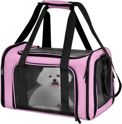 Image de Petite cage de transport rouge pour animaux de compagnie - 39 x 25 x 5 cm - Filet respirant