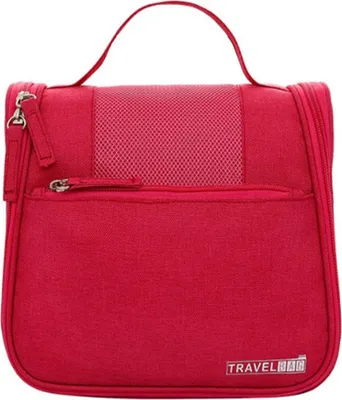 Produktbild von Kulturtasche Herren Damen zum Umhängen Waschtasche Wasserabweisend Reise Kulturbeutel für Männer Kinder Handgepäck Kosmetiktasche für Bad Urlaub und Sport Rot