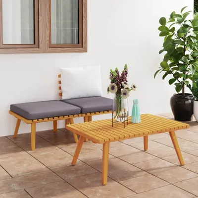 Immagine prodotto di Maison Exclusive - Set da giardino 3 pezzi con cuscini in legno massello di acacia