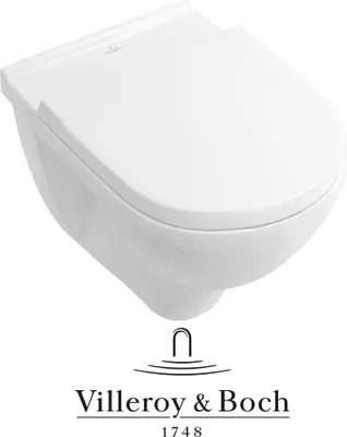 Produktbild von Villeroy & Boch O.Novo Wand Hänge WC Toilette WC-Becken spülrandlos mit SoftClose TakeOff WC-Sitz, weiß