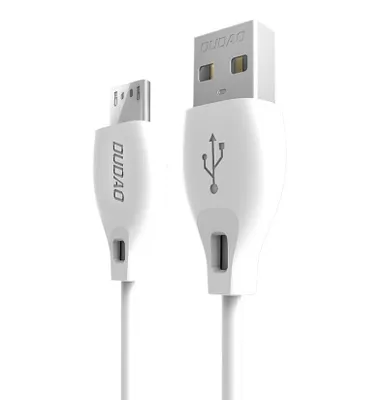 Produktbild von DUDAO L4M USB-A to microUSB cable 1m white, 1 m, USB A, Micro-USB A, USB 2.0, 0,48 Gbit/s, Weiß