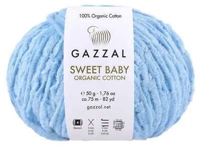 Produktbild von Gazzal Sweet Baby Baumwolle 2608 Blau 50g/75m extraweich GOTS