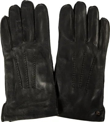 Immagine prodotto di Guanti JOOP! da uomo in pelle con cuciture decorative - fodera in pile, monocolore nero L (10)