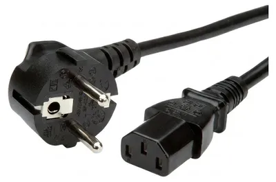 Imagen del producto de Cable de alimentación Synergy 21, 230V, con toma de corriente CEE7 (con conexión a tierra) y conector IEC-C13, color . Cable para dispositivos electrónicos