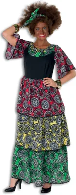 Produktbild von L3201190-38 grün-rot-gelb Damen Kostüm Kleid Gr.38