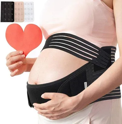 Zdjęcie produktu dla Pas do ciąży – Bandaż stabilizujący – Łagodzenie bólu pleców – Regulowany, oddychający – Rozmiar L – Czarny
