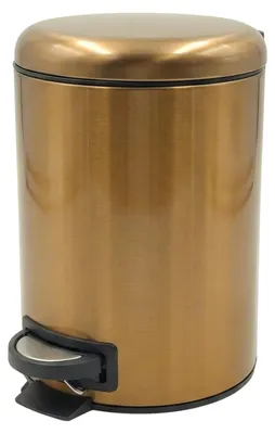 Obrázok produktu pre Medený kúpeľňový koš STEG s mechanizmom pomalého zatvárania, vyberateľnou nádobou, 3 l