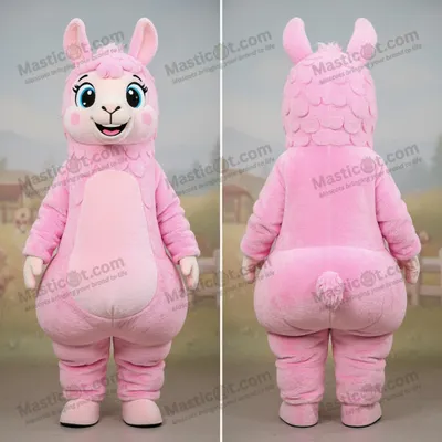 Produktbild von Rosa MASTICOT Samt-Lama-Maskottchen