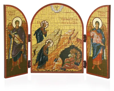 Produktbild von Christus auf dem Ölberg Ikone Triptychon Holz 25x16cm Christlich 13817