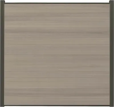 Produktbild von Woodstore24- XXXL Premium coex. WPC Sichtschutzzaun grau meliert - 10 x Zaun & 11 x Pfosten - 175 cm x 179 cm - Gartenzaun Komplettset - inkl. Pfosten