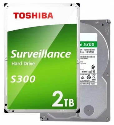 Zdjęcie produktu dla Toshiba S300 Surveillance, 2 TB, 5400 RPM, 128 MB, 3.5", Serial ATA III
