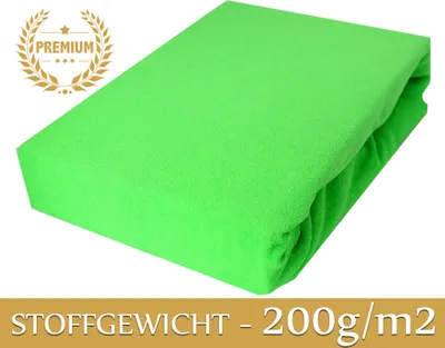 Produktbild von Spannbettlaken Frottee Spannbetttuch mit Gummizug Bettlaken Laken 80x190 cm Grün PREMIUM