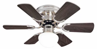 Obrázok produktu pre Stropný ventilátor Petite Nickel 76 cm s osvetlením a sťahovacími reťazami