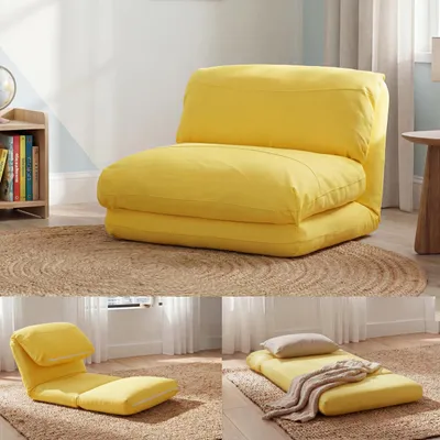 Produktbild von Schlafsessel HWC-E68, Schlafsofa Funktionssessel Klappsessel Relaxsessel, Stoff/Textil gelb