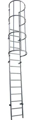 Obrázek produktu pro Drabest | Evakuační žebřík ocelový - 6-8 M - 150 kg - Modulární - Bezpečnostní klec - 27 stupňů